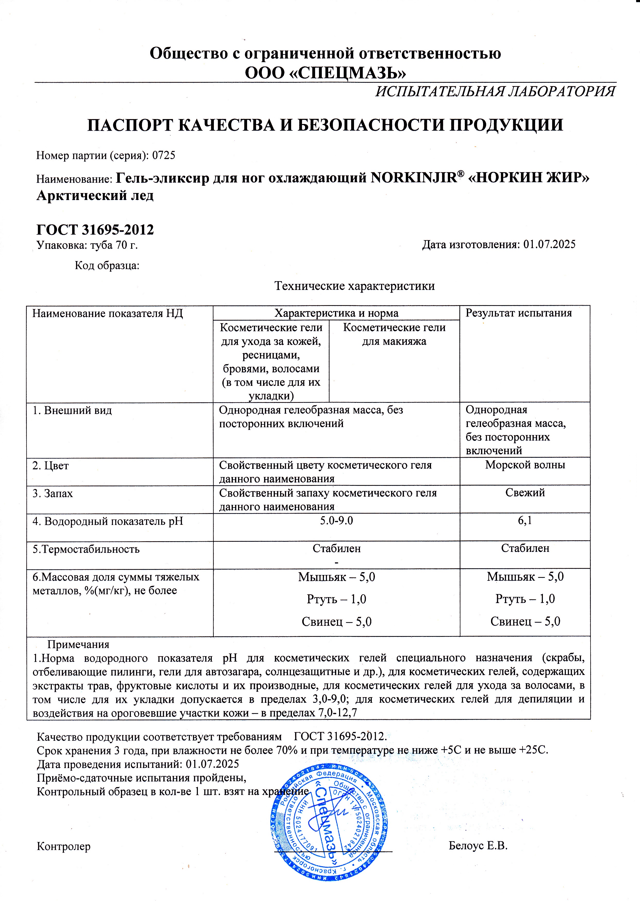 Паспорт №072025